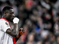 AFC Ajax Amsterdam forward Brian Brobbey plays during the match between Ajax and Maccabi Tel Aviv at the Johan Cruijff ArenA for the UEFA Eu...