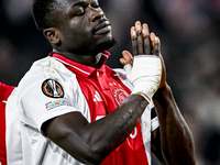 AFC Ajax Amsterdam forward Brian Brobbey plays during the match between Ajax and Maccabi Tel Aviv at the Johan Cruijff ArenA for the UEFA Eu...