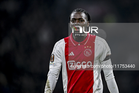 AFC Ajax Amsterdam forward Bertrand Traore plays during the match between Ajax and Maccabi Tel Aviv at the Johan Cruijff ArenA for the UEFA...