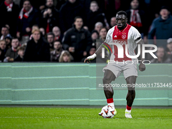 AFC Ajax Amsterdam forward Brian Brobbey plays during the match between Ajax and Maccabi Tel Aviv at the Johan Cruijff ArenA for the UEFA Eu...