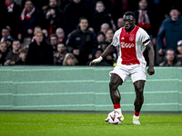 AFC Ajax Amsterdam forward Brian Brobbey plays during the match between Ajax and Maccabi Tel Aviv at the Johan Cruijff ArenA for the UEFA Eu...