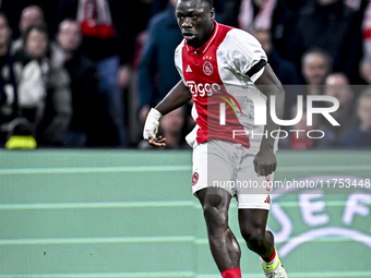 AFC Ajax Amsterdam forward Brian Brobbey plays during the match between Ajax and Maccabi Tel Aviv at the Johan Cruijff ArenA for the UEFA Eu...