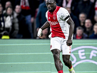 AFC Ajax Amsterdam forward Brian Brobbey plays during the match between Ajax and Maccabi Tel Aviv at the Johan Cruijff ArenA for the UEFA Eu...