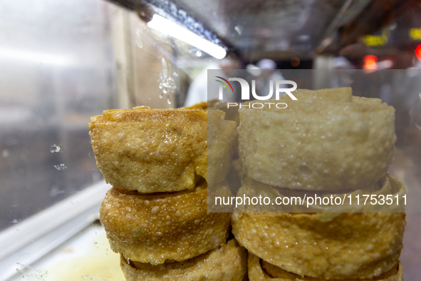 A small fresh bakes stand is seen on a street in Tunis, central Tunisia on November 2, 2024. Tunisia is well known for its natural and fresh...