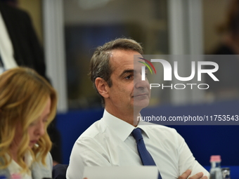 Kyriakos Mitsotakis, Prime Minister of Greece, attends the plenary session of the meeting of Heads of State or Government of the European Un...