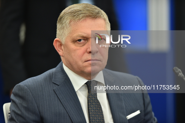 Robert Fico, Prime Minister of Slovakia, attends the plenary session of the meeting of Heads of State or Government of the European Union in...