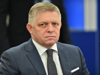 Robert Fico, Prime Minister of Slovakia, attends the plenary session of the meeting of Heads of State or Government of the European Union in...