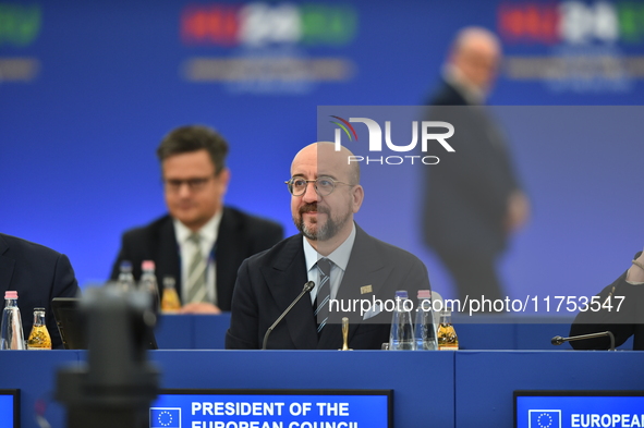 Charles Michel, President of the European Council, attends the plenary session of the meeting of Heads of State or Government of the Europea...