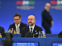 Charles Michel, President of the European Council, attends the plenary session of the meeting of Heads of State or Government of the Europea...