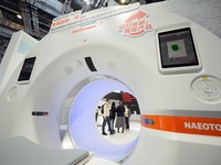 The audience visits the Siemens Medical booth at the 7th CIIE in Shanghai, China, on November 8, 2024. (