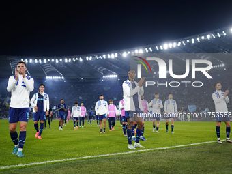 In Rome, Italy, on November 7, 2024, FC Porto players greet the fans during the UEFA Europa League 2024/25 League Phase MD4 match between S....