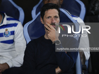 Vitor Bruno, head coach of FC Porto, looks on during the UEFA Europa League 2024/25 League Phase MD4 match between S.S. Lazio and FC Porto a...