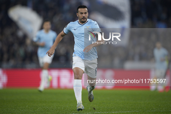 Pedro of S.S. Lazio plays during the UEFA Europa League 2024/25 League Phase MD4 match between S.S. Lazio and FC Porto at Stadio Olimpico in...