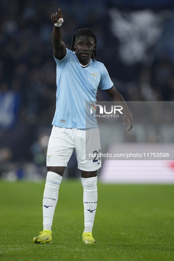 Loum Tchaouna of S.S. Lazio reacts during the UEFA Europa League 2024/25 League Phase MD4 match between S.S. Lazio and FC Porto at Stadio Ol...