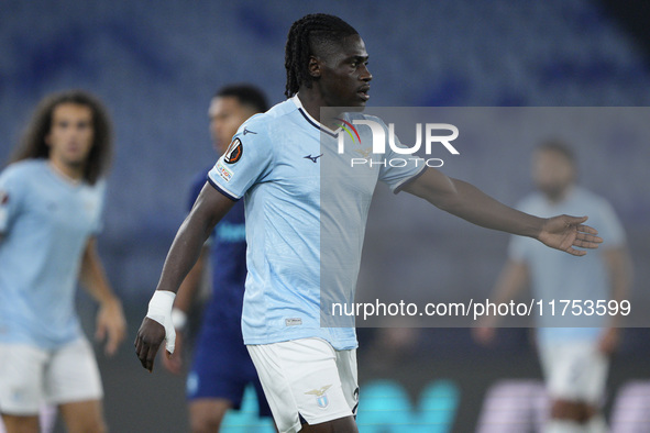 Loum Tchaouna of S.S. Lazio reacts during the UEFA Europa League 2024/25 League Phase MD4 match between S.S. Lazio and FC Porto at Stadio Ol...