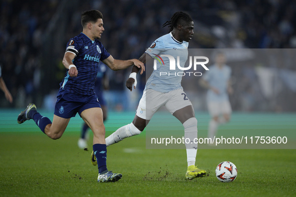 Loum Tchaouna of S.S. Lazio is in action during the UEFA Europa League 2024/25 League Phase MD4 match between S.S. Lazio and FC Porto at Sta...