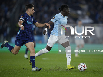 Loum Tchaouna of S.S. Lazio is in action during the UEFA Europa League 2024/25 League Phase MD4 match between S.S. Lazio and FC Porto at Sta...