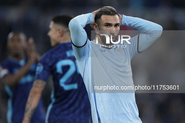 In Rome, Italy, on November 7, 2024, Valentin Castellanos of S.S. Lazio reacts during the UEFA Europa League 2024/25 League Phase MD4 match...