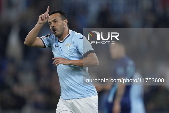 Pedro of S.S. Lazio reacts during the UEFA Europa League 2024/25 League Phase MD4 match between S.S. Lazio and FC Porto at Stadio Olimpico i...