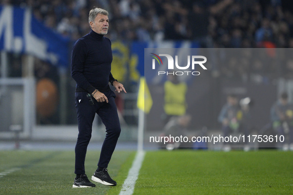 Marco Baroni, head coach of S.S. Lazio, reacts during the UEFA Europa League 2024/25 League Phase MD4 match between S.S. Lazio and FC Porto...