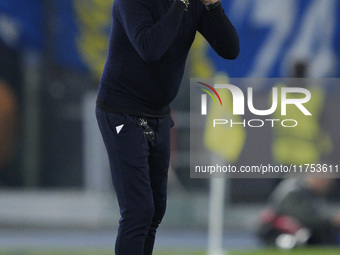 Marco Baroni, head coach of S.S. Lazio, reacts during the UEFA Europa League 2024/25 League Phase MD4 match between S.S. Lazio and FC Porto...