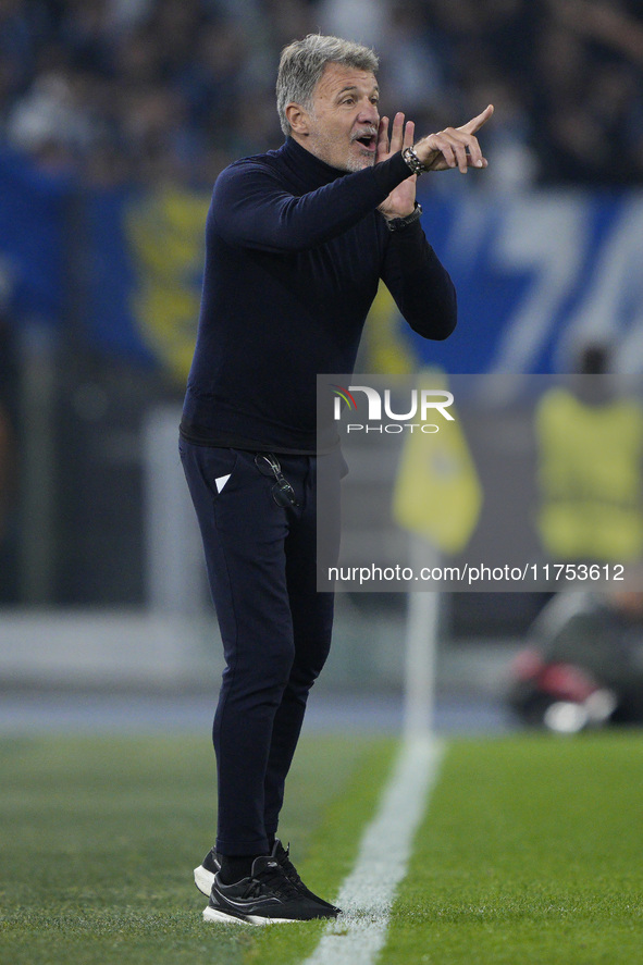 Marco Baroni, head coach of S.S. Lazio, is present during the UEFA Europa League 2024/25 League Phase MD4 match between S.S. Lazio and FC Po...