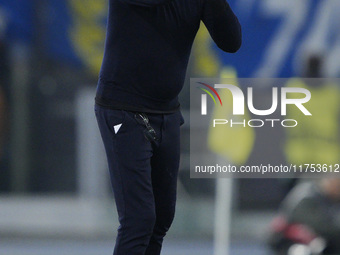 Marco Baroni, head coach of S.S. Lazio, is present during the UEFA Europa League 2024/25 League Phase MD4 match between S.S. Lazio and FC Po...