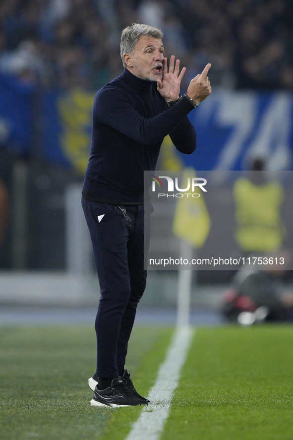 Marco Baroni, head coach of S.S. Lazio, is present during the UEFA Europa League 2024/25 League Phase MD4 match between S.S. Lazio and FC Po...