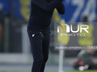 Marco Baroni, head coach of S.S. Lazio, is present during the UEFA Europa League 2024/25 League Phase MD4 match between S.S. Lazio and FC Po...