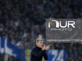 Marco Baroni, head coach of S.S. Lazio, reacts during the UEFA Europa League 2024/25 League Phase MD4 match between S.S. Lazio and FC Porto...