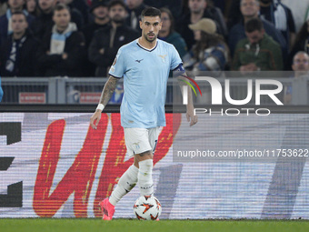 Mattia Zaccagni of S.S. Lazio is in action during the UEFA Europa League 2024/25 League Phase MD4 match between S.S. Lazio and FC Porto at S...