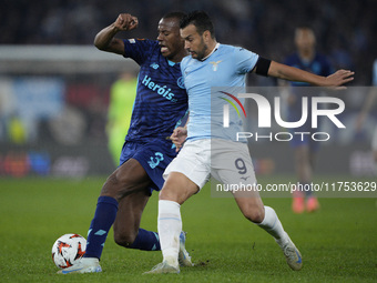 Tiago Djalo of FC Porto competes for the ball with Pedro of S.S. Lazio during the UEFA Europa League 2024/25 League Phase MD4 match between...