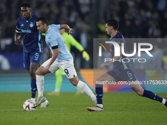 Pedro of S.S. Lazio plays during the UEFA Europa League 2024/25 League Phase MD4 match between S.S. Lazio and FC Porto at Stadio Olimpico in...