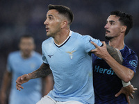 Matias Vecino of S.S. Lazio competes with Eustaquio of FC Porto during the UEFA Europa League 2024/25 League Phase MD4 match between S.S. La...