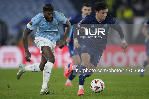 Pepe of FC Porto competes for the ball with Nuno Albertino Varela Tavares of S.S. Lazio during the UEFA Europa League 2024/25 League Phase M...