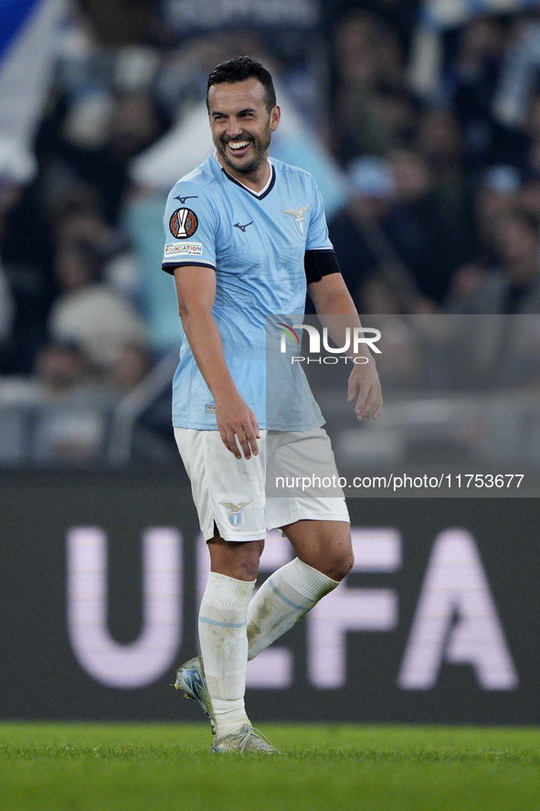 Pedro of S.S. Lazio celebrates the victory of the UEFA Europa League 2024/25 League Phase MD4 match between S.S. Lazio and FC Porto at Stadi...