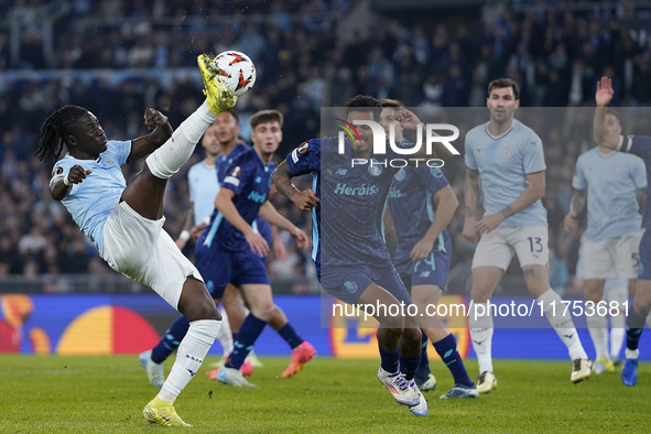 Loum Tchaouna of S.S. Lazio is in action during the UEFA Europa League 2024/25 League Phase MD4 match between S.S. Lazio and FC Porto at Sta...