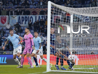 Alessio Romagnoli of S.S. Lazio scores a goal during the UEFA Europa League 2024/25 League Phase MD4 match between S.S. Lazio and FC Porto a...