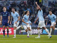 Alessio Romagnoli of S.S. Lazio celebrates after scoring a goal during the UEFA Europa League 2024/25 League Phase MD4 match between S.S. La...