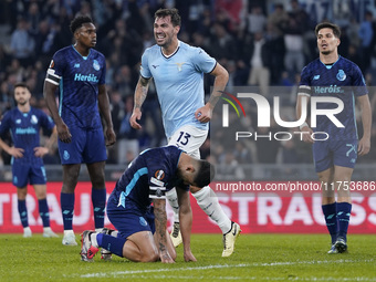 Alessio Romagnoli of S.S. Lazio celebrates after scoring a goal during the UEFA Europa League 2024/25 League Phase MD4 match between S.S. La...