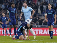 Alessio Romagnoli of S.S. Lazio celebrates after scoring a goal during the UEFA Europa League 2024/25 League Phase MD4 match between S.S. La...