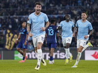 Alessio Romagnoli of S.S. Lazio celebrates after scoring a goal with his teammates during the UEFA Europa League 2024/25 League Phase MD4 ma...