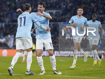 Alessio Romagnoli of S.S. Lazio celebrates after scoring a goal with his teammates during the UEFA Europa League 2024/25 League Phase MD4 ma...