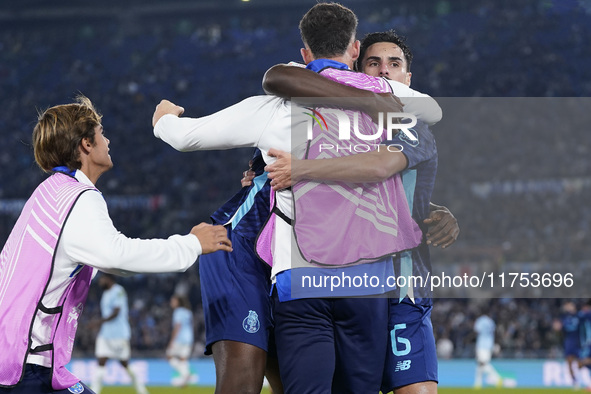 Eustaquio of FC Porto celebrates after scoring a goal with his teammates during the UEFA Europa League 2024/25 League Phase MD4 match betwee...