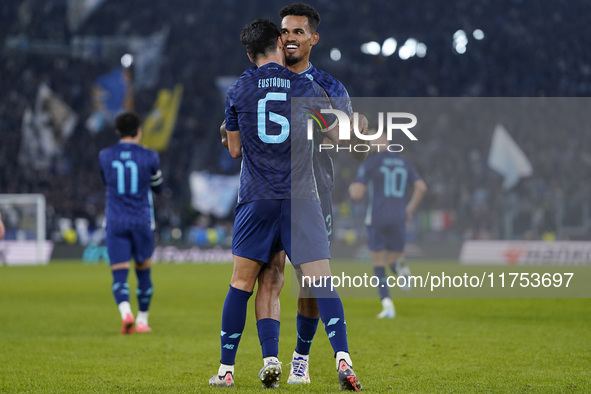 Eustaquio of FC Porto celebrates after scoring a goal with his teammates during the UEFA Europa League 2024/25 League Phase MD4 match betwee...