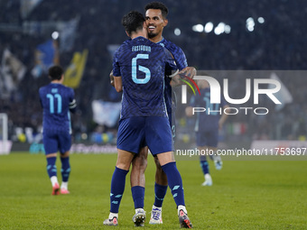 Eustaquio of FC Porto celebrates after scoring a goal with his teammates during the UEFA Europa League 2024/25 League Phase MD4 match betwee...