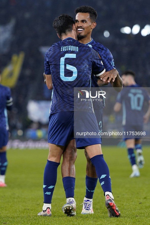 Eustaquio of FC Porto celebrates after scoring a goal with his teammates during the UEFA Europa League 2024/25 League Phase MD4 match betwee...