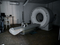 A CT scan is at an oncology dispensary damaged by a Russian guided bomb in Zaporizhzhia, Ukraine, on November 7, 2024. Eight people, includi...