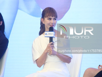 Movie star Hannah Quinlivan attends the launch of IPSC in Taipei, Taiwan Province, China, on November 8, 2024. (