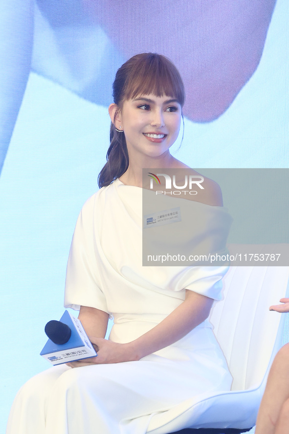 Movie star Hannah Quinlivan attends the launch of IPSC in Taipei, Taiwan Province, China, on November 8, 2024. 